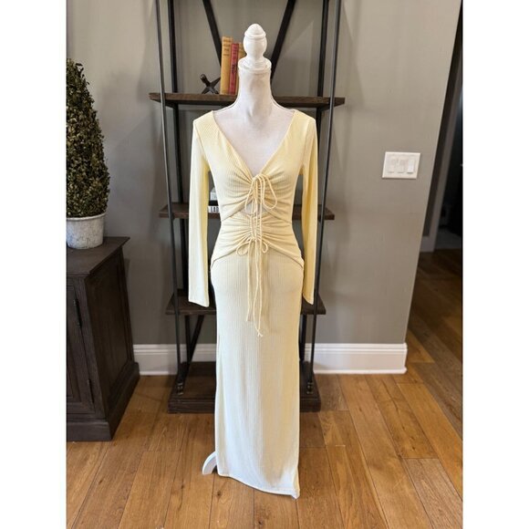 Significant Other Marie Bodycon Maxi Dress Butter Cream Womens Size 4 - Picture 5 of 12